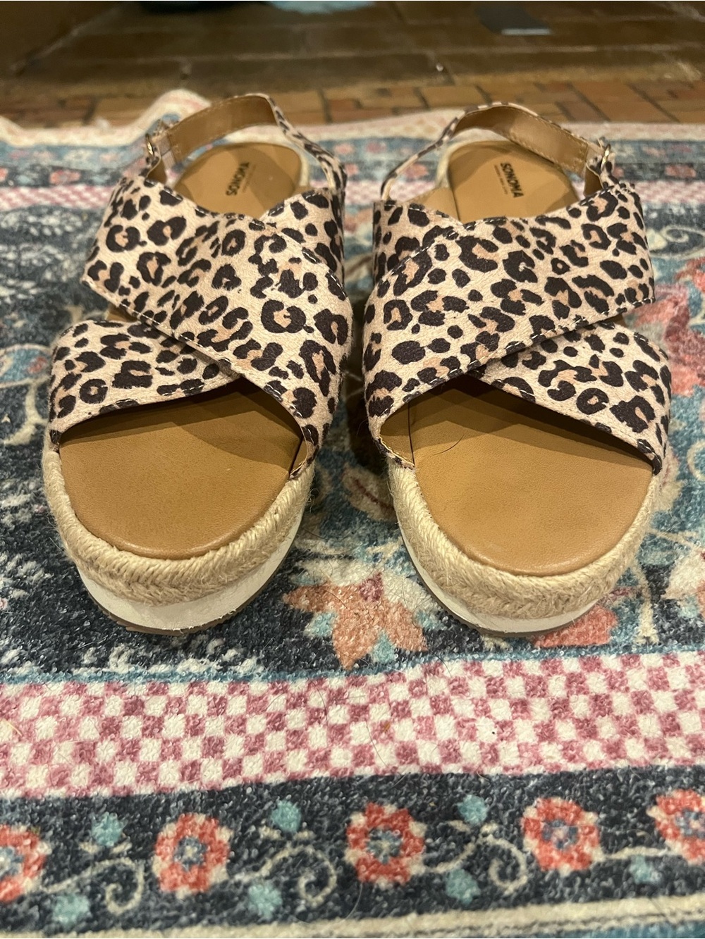 Sonoma 9 Leopard Print Platform Sandals - Women's Espadrille Wedge